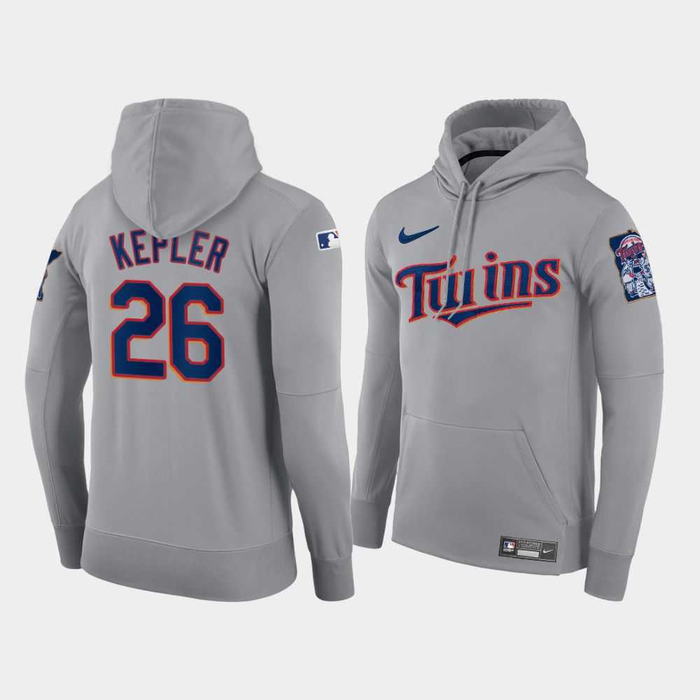 Men Minnesota Twins 26 Kepler gray road hoodie 2021 MLB Nike Jerseys